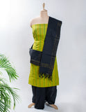 Green Woven Cotton Handloom Unstitched Suit