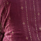 Maroon Cotton Jacquard Unstitched Suit