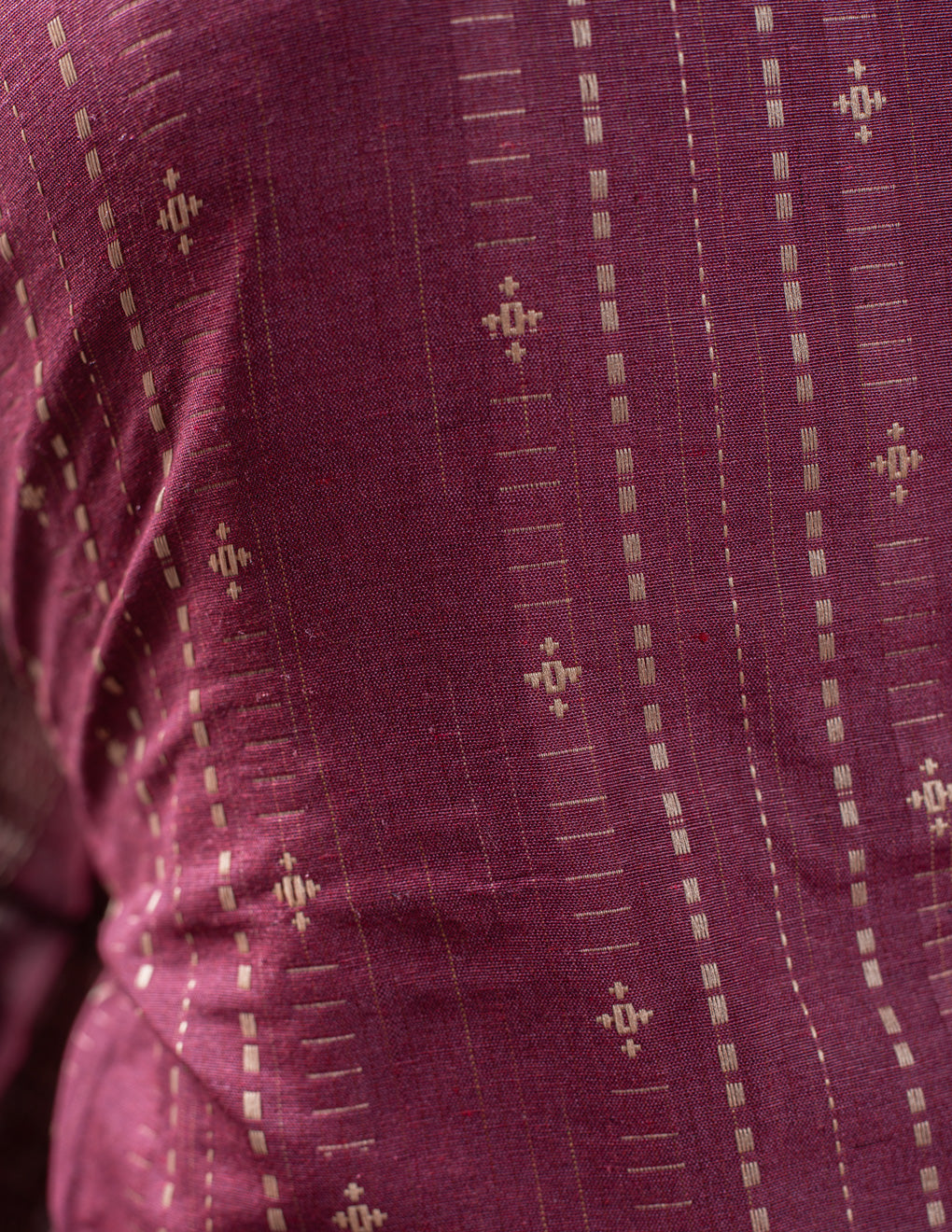 Maroon Cotton Jacquard Unstitched Suit