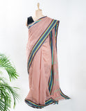 Brown Plain Cotton Handloom Saree