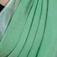 Green Plain Linen Handloom Saree