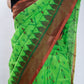 Green Cotton Slub Handloom Saree