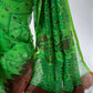 Green Cotton Slub Handloom Saree