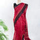 Red Cotton Slub Handloom Saree