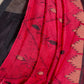 Red Cotton Slub Handloom Saree