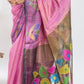 Magenta Handloom Muslin Tissue Jamdani Saree