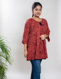 Maroon Pure Cotton Ajrakh Top