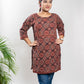 Maroon & Black Pure Cotton Ajrakh Kurti