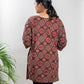 Maroon & Black Pure Cotton Ajrakh Kurti