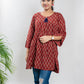 Maroon Pure Cotton Ajrakh Top