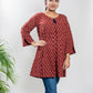 Maroon Pure Cotton Ajrakh Top