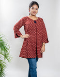 Maroon Pure Cotton Ajrakh Top