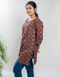 Maroon Pure Cotton Ajrakh Top