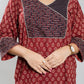 Maroon Pure Cotton Ajrakh Kurti