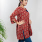 Maroon Pure Cotton Ajrakh  Top