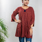 Maroon Pure Cotton Ajrakh Top