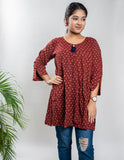 Maroon Pure Cotton Ajrakh Top