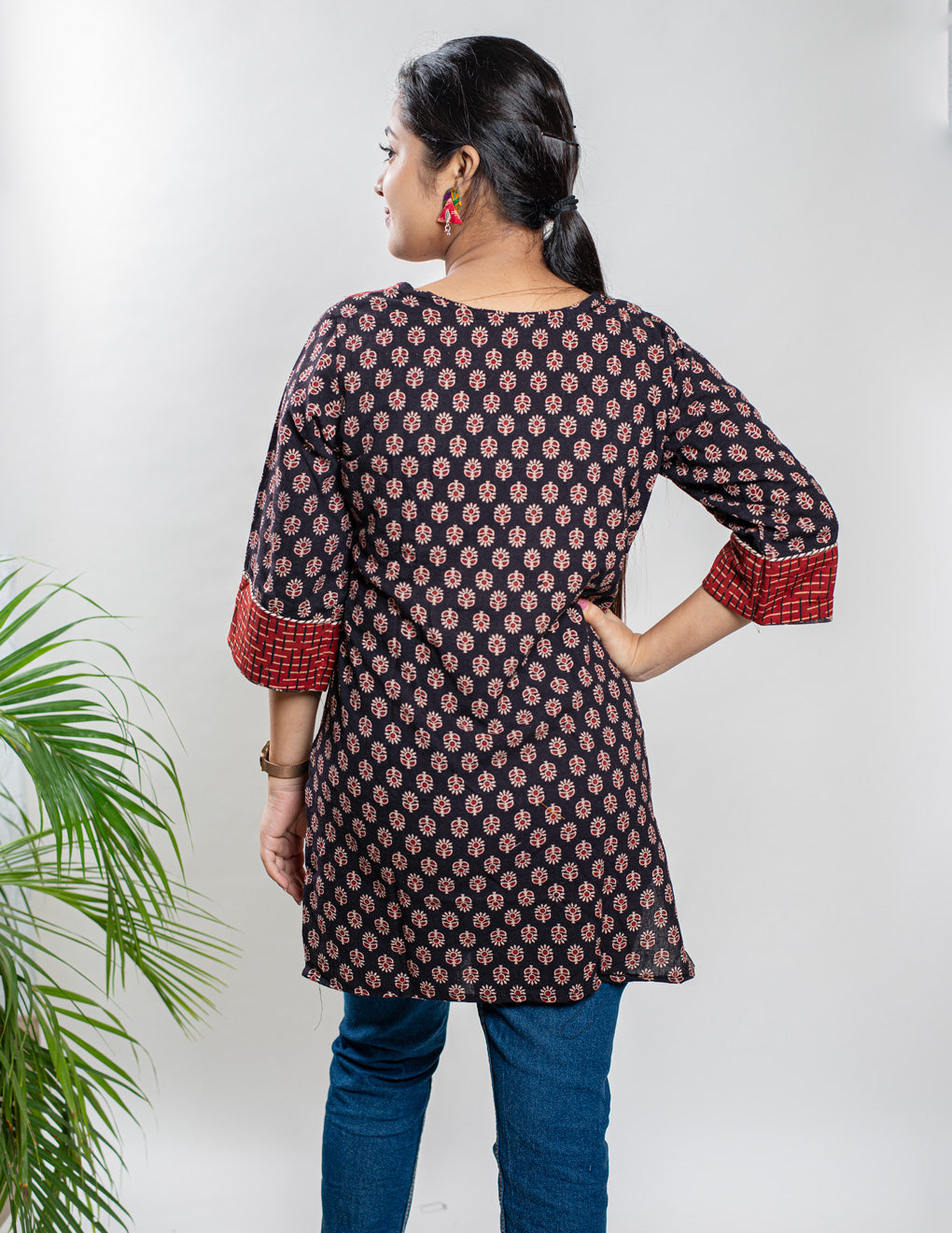 Black Pure Cotton Ajrakh Kurti