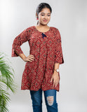 Maroon Pure Cotton Ajrakh Top