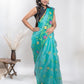 Sea Green Handloom Cotton Tissue Jamdani Saree