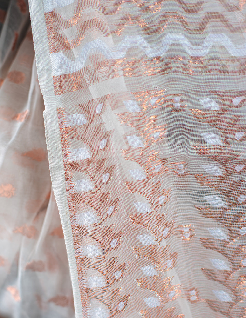 White Handloom Cotton Soft Jamdani