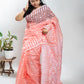 Salmon Handloom Cotton Soft Jamdani Saree