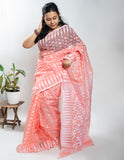 Salmon Handloom Cotton Soft Jamdani Saree