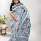 Grey Handloom Pure Cotton Jamdani Saree