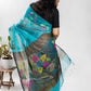 Blue Handloom Muslin Tissue Jamdani Saree