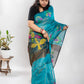 Blue Handloom Muslin Tissue Jamdani Saree