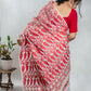 White & Red Handloom Cotton Soft Jamdani Saree