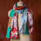 Bengal Kantha Patchwork Silk Stole Reversible