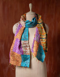 Bengal Kantha Patchwork Silk Stole Reversible