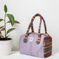 Violet Natural Fiber Duffle Handbag for Women