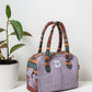 Violet Natural Fiber Duffle Handbag for Women