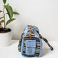 Blue Natural Fiber Duffle Handbag for Women