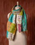 Bengal Kantha Patchwork Reversible Silk Stole