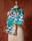 Bengal Kantha Patchwork Reversible Silk Stole