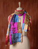 Bengal Kantha Patchwork Reversible Silk Stole