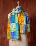 Bengal Kantha Patchwork Reversible Silk Stole