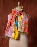 Bengal Kantha Patchwork Reversible Silk Stole