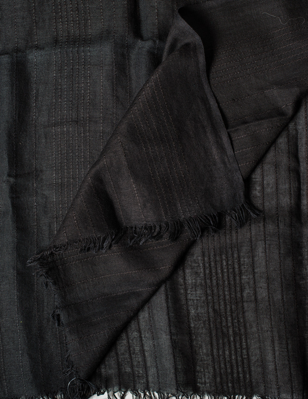 Black Woven Bhagalpuri Linen Stole