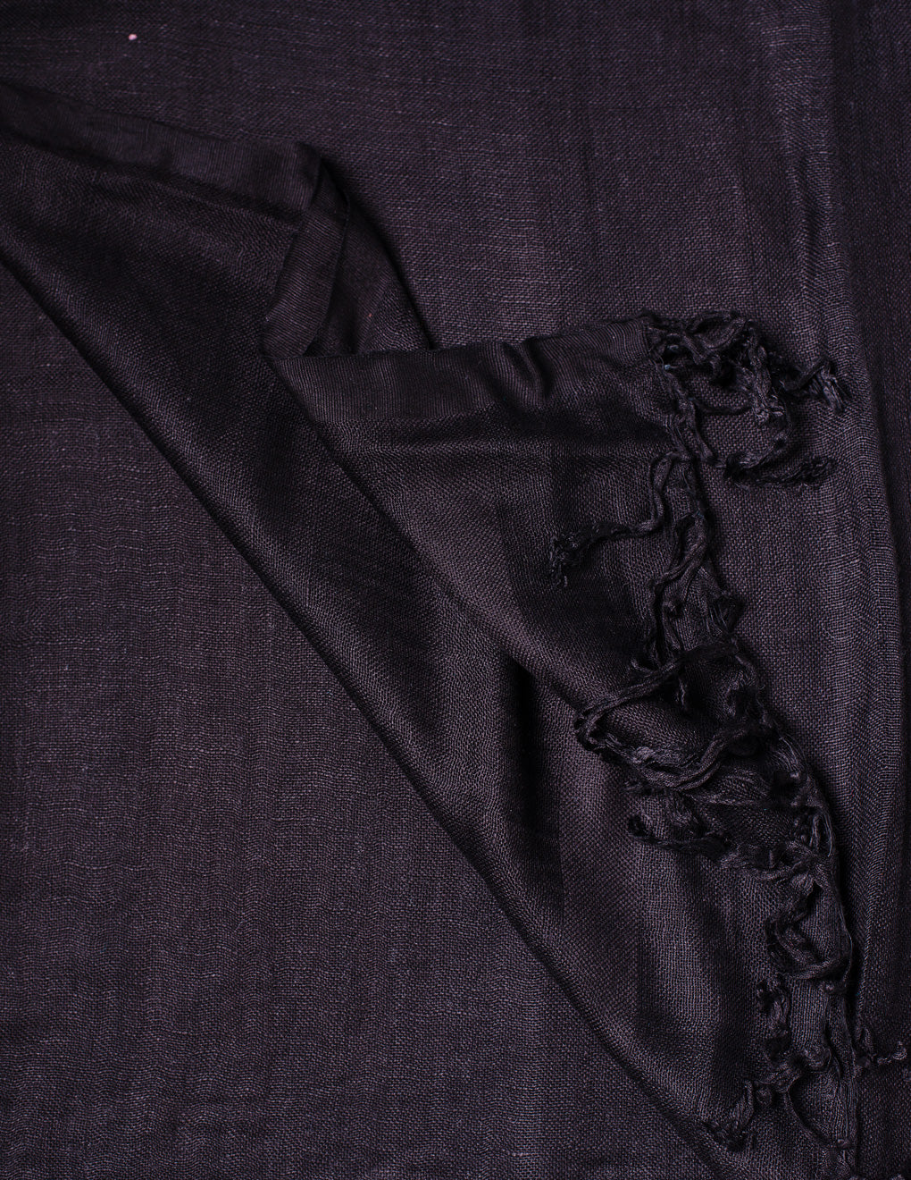 Black Woven Bhagalpuri Linen Stole