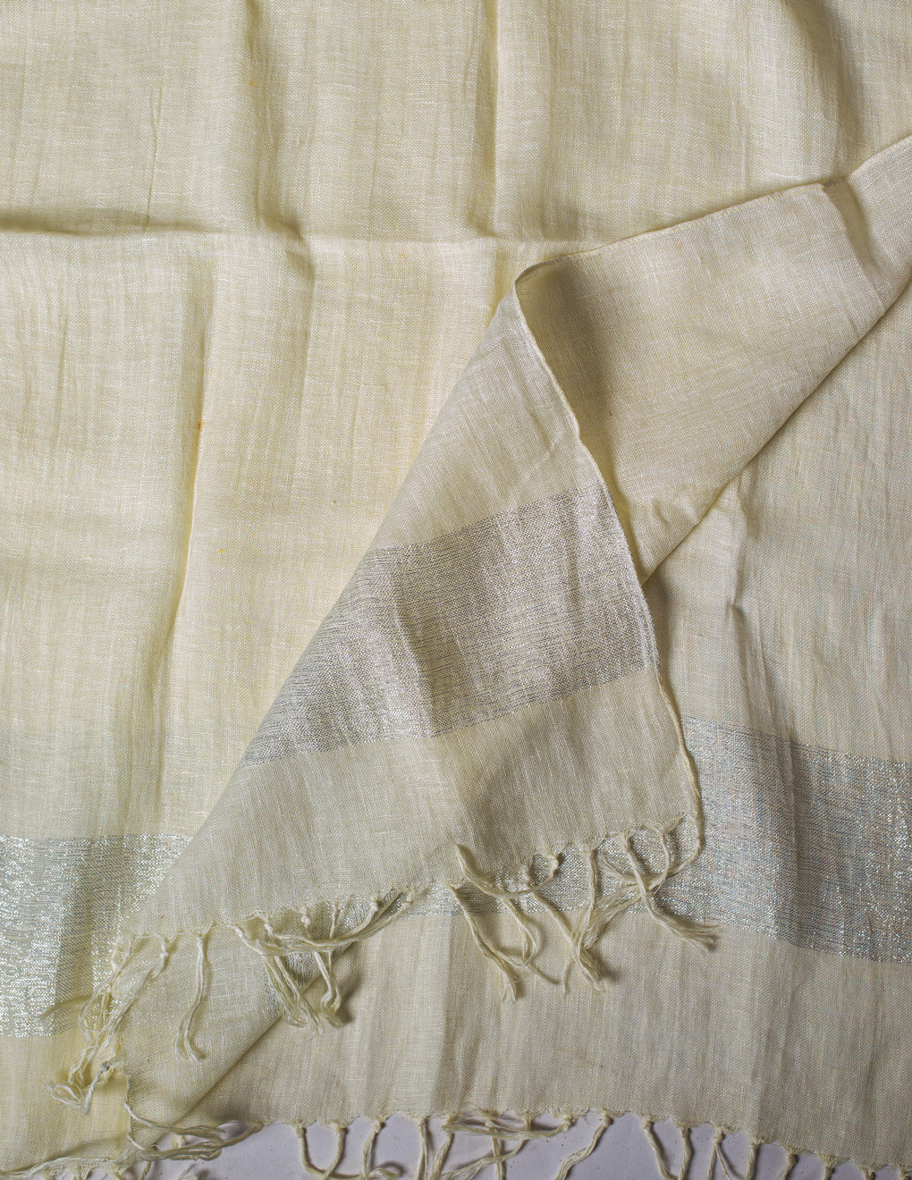 Yellow Woven Bhagalpuri Linen Stole