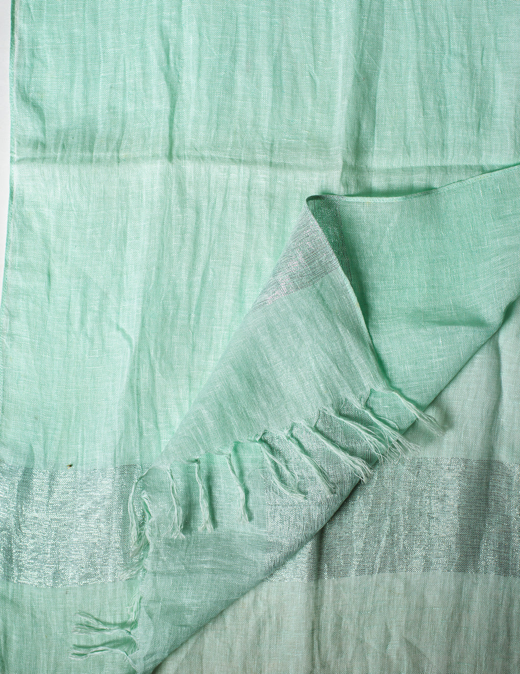 Mint Woven Bhagalpuri Linen Stole