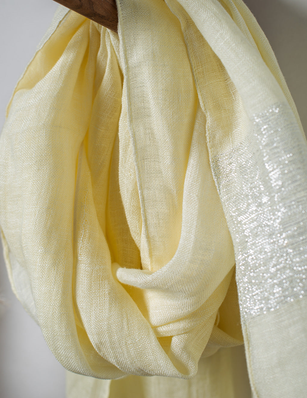 Yellow Woven Bhagalpuri Linen Stole