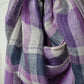 Mauve Check Woven Bhagalpuri Linen Stole