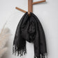 Black Woven Bhagalpuri Linen Stole