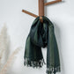 Bottle Green Stripe Bhagalpuri Linen Stole