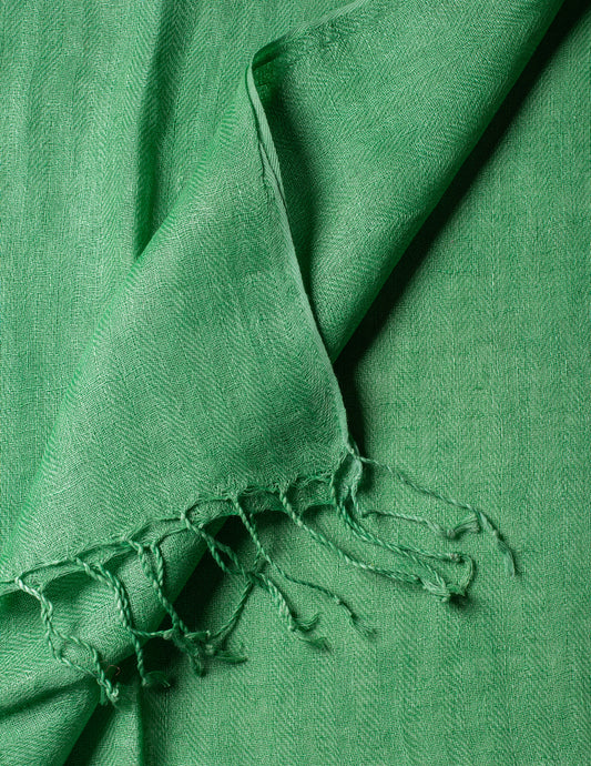 Green Woven Bhagalpuri Linen Stole